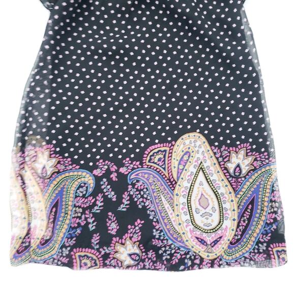 Hype Girls Polkadot Flutter Sleeve Paisley Summer Dress SZ 7 Black, Pink, White - Picture 3 of 5